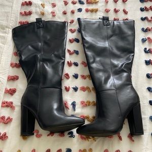 Brand new wide calf heeled boots